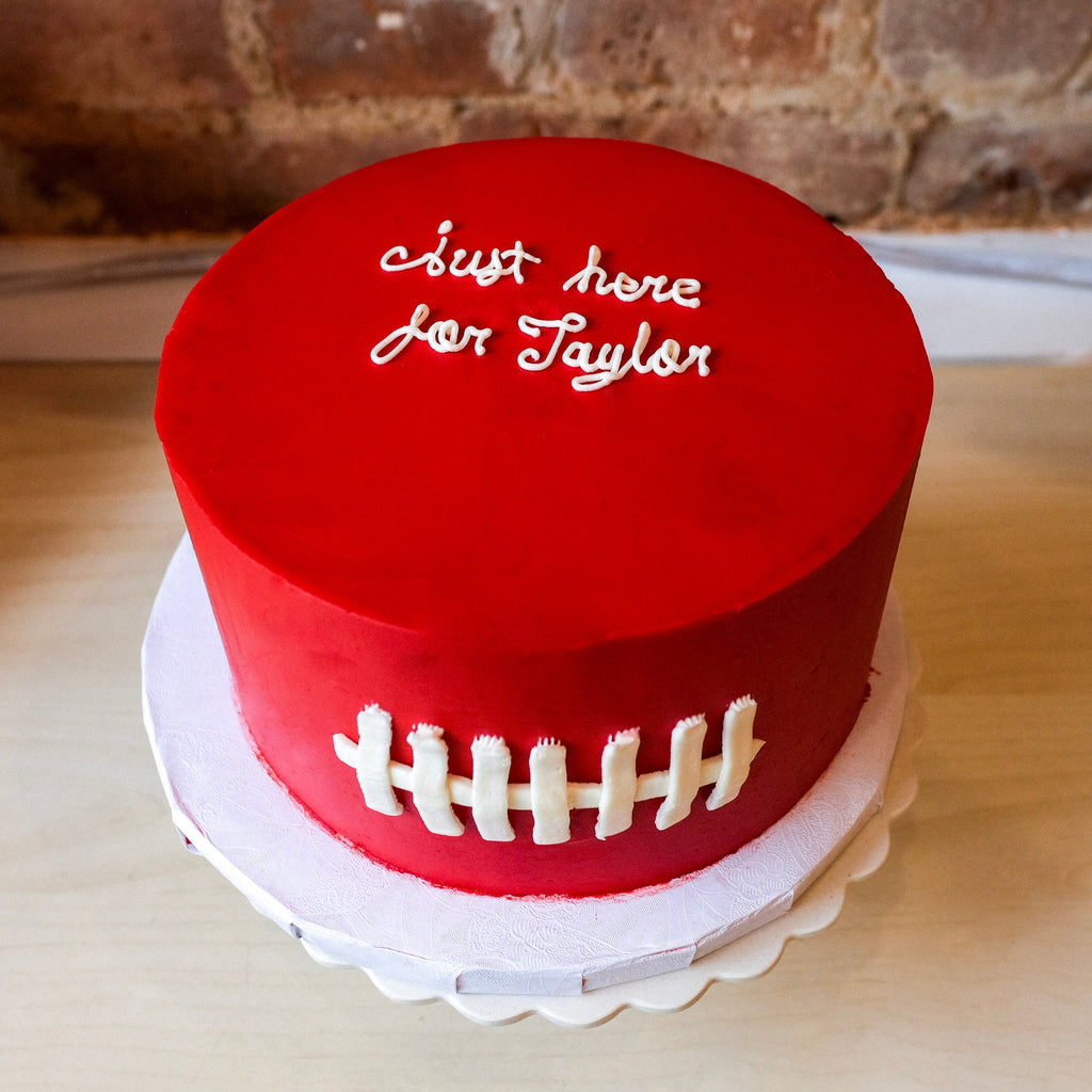 Red taylor swift football cake 