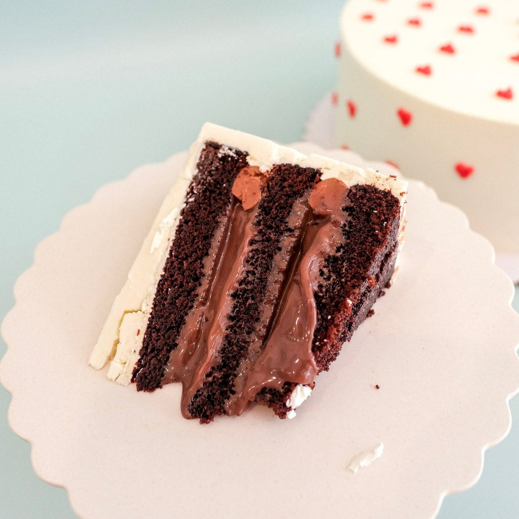 A slice of chocolate cake
