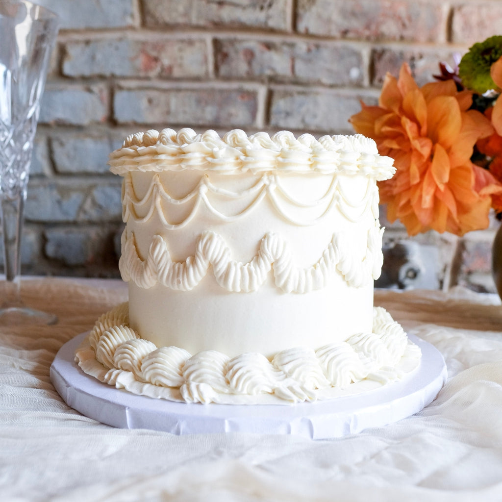 Round vintage ornate cake 