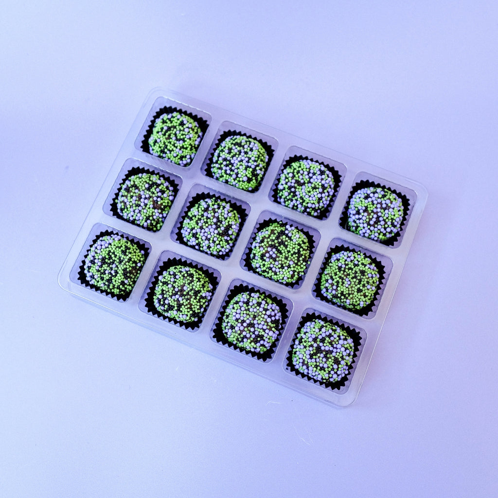 Green and Purple Halloween Brigadeiros
