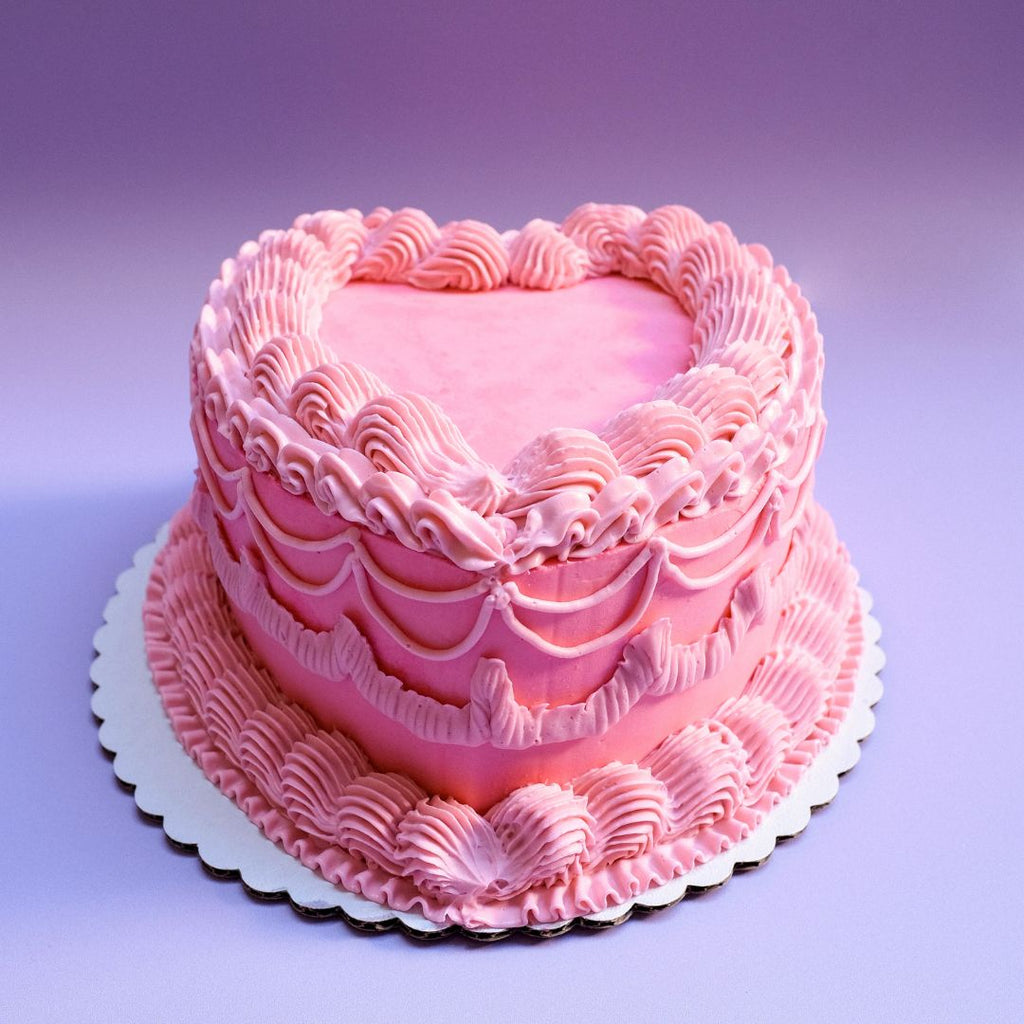 heart shaped vintage ornate cake 
