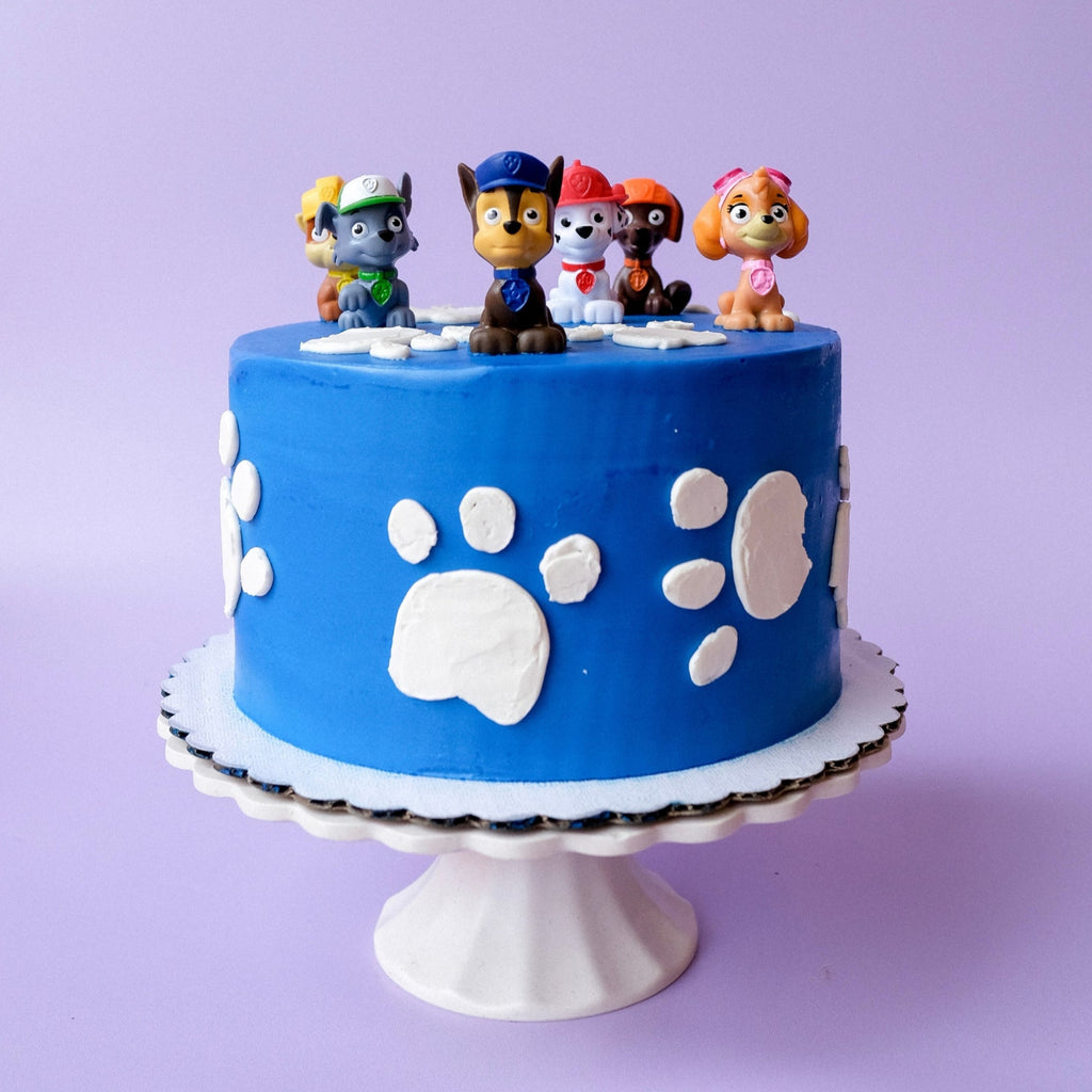 A blue paw patrol cake