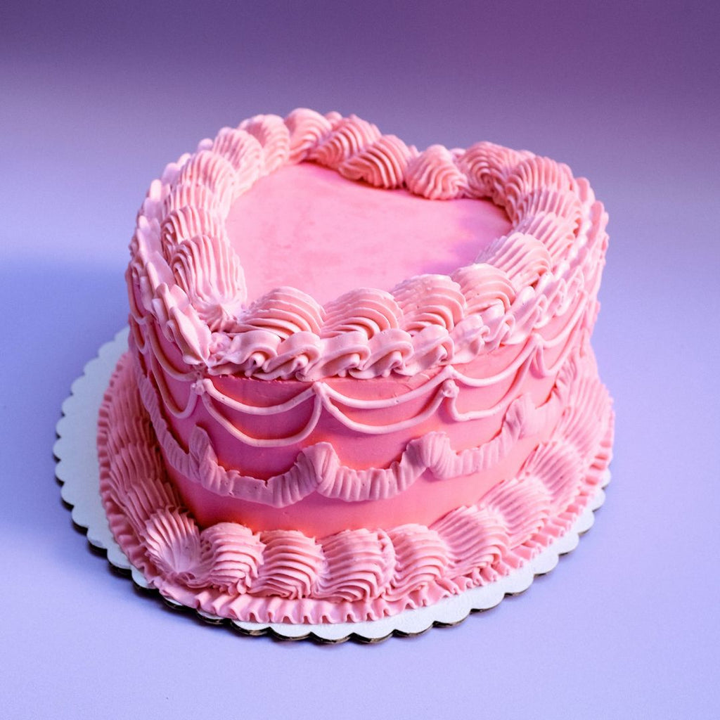 heart shaped vintage ornate cake 