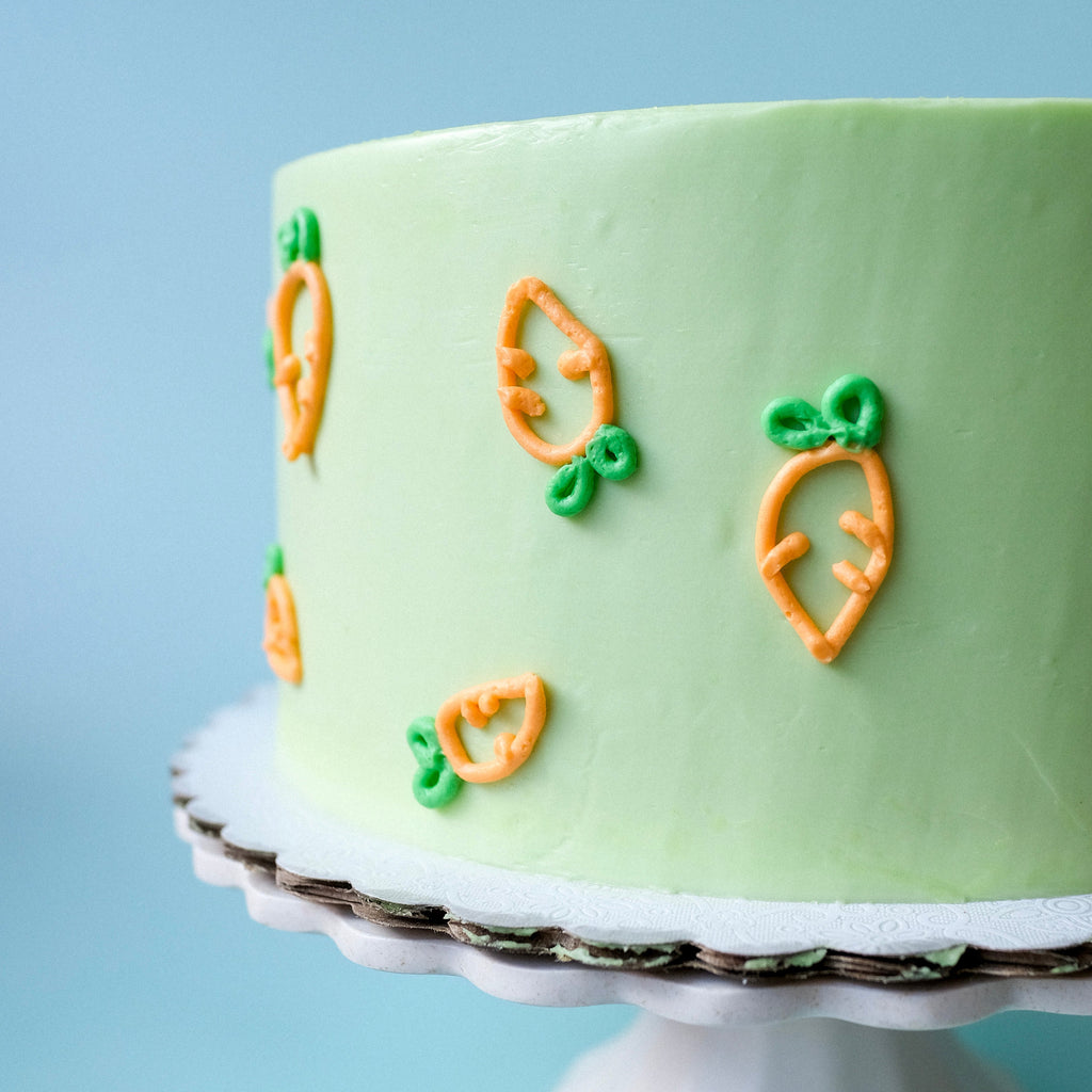 Green cake with carrots 