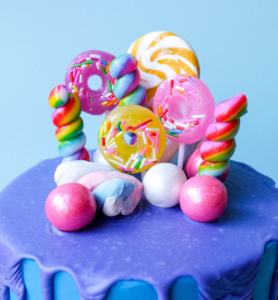 Blue and Purple Candy Drip cake 
