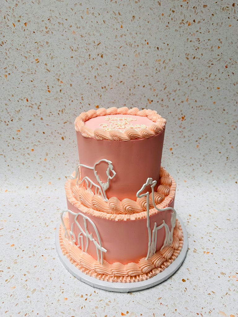 pink animal cake 