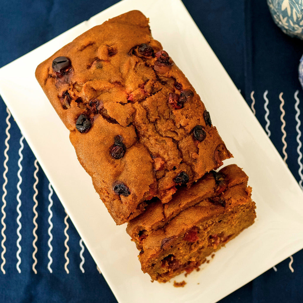 Pumpkin Cranberry Loaf sliced 