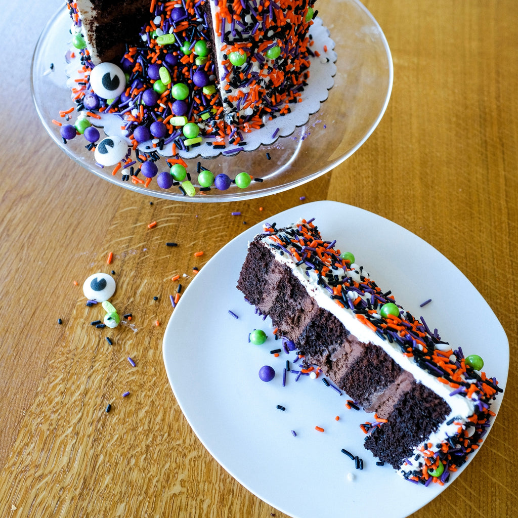 Halloween Sprinkle Cake  Slice