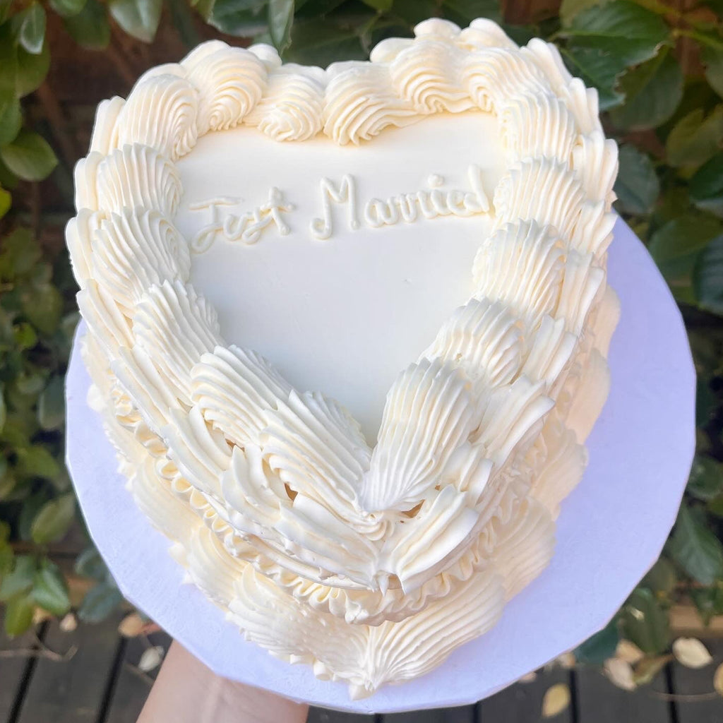 heart shaped vintage ornate cake 
