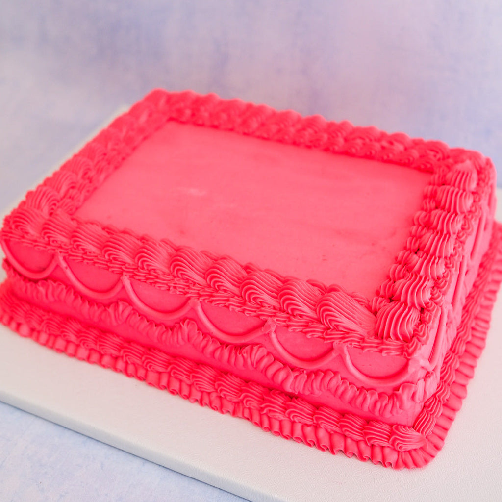 hot pink ornate sheet cake 