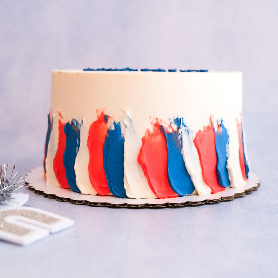 Red white and blue cake 