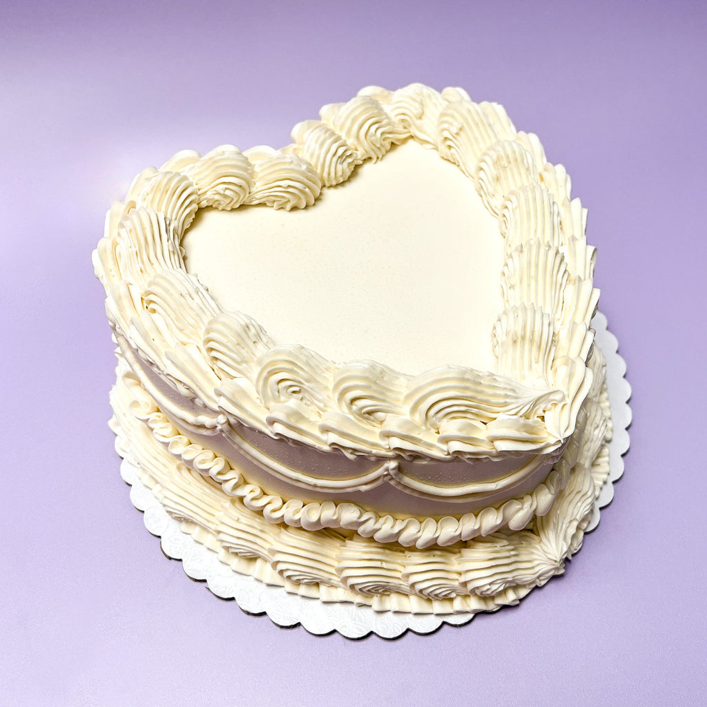 heart shaped vintage ornate cake 