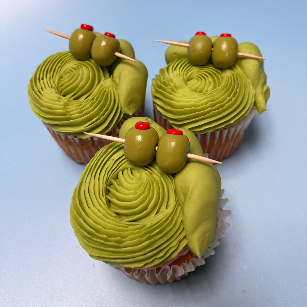 Olive decorated cupcake 