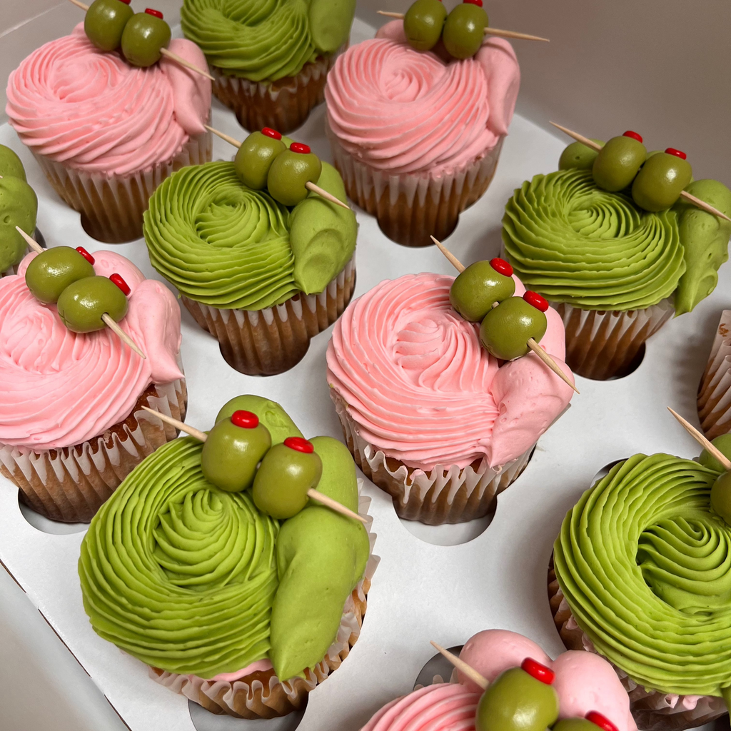 Olive decorated cupcake 