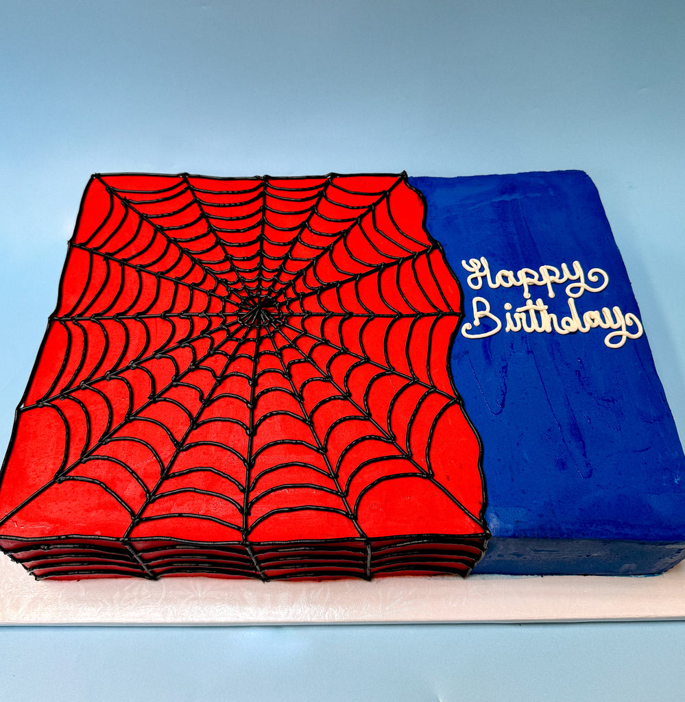 A spiderman sheet cake