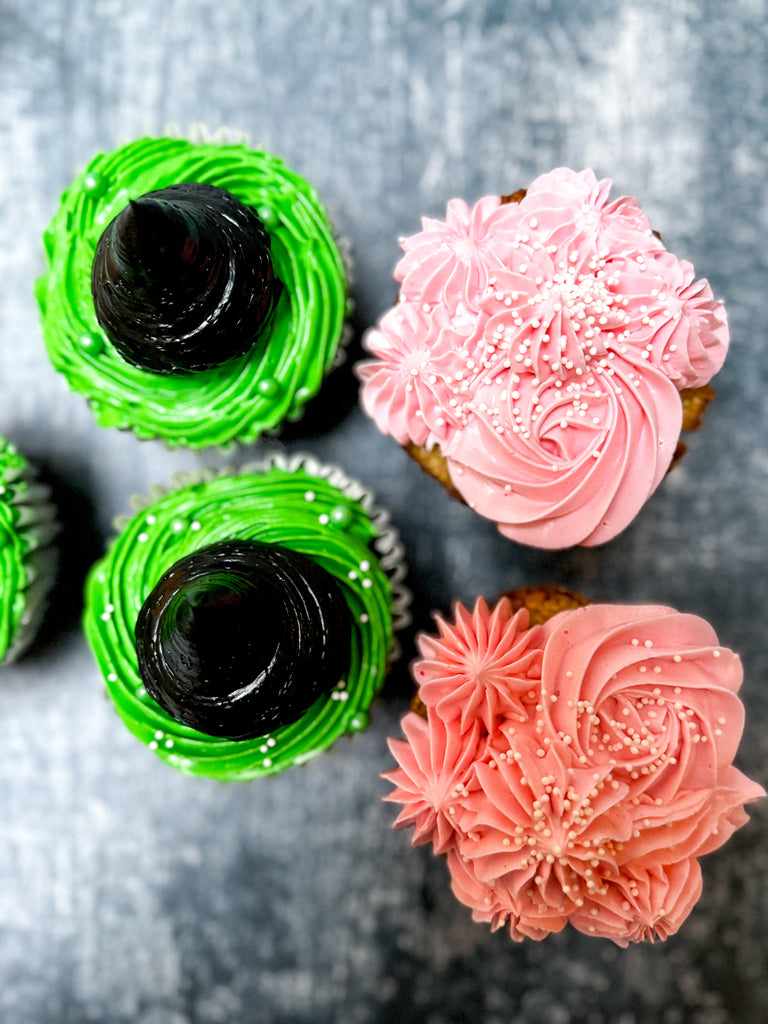 Wicked cupcakes pink and green 