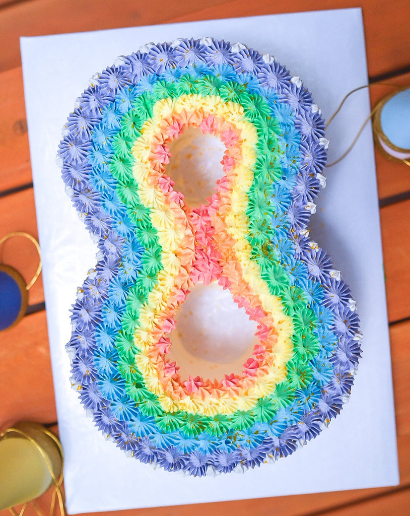 rainbow number cake 