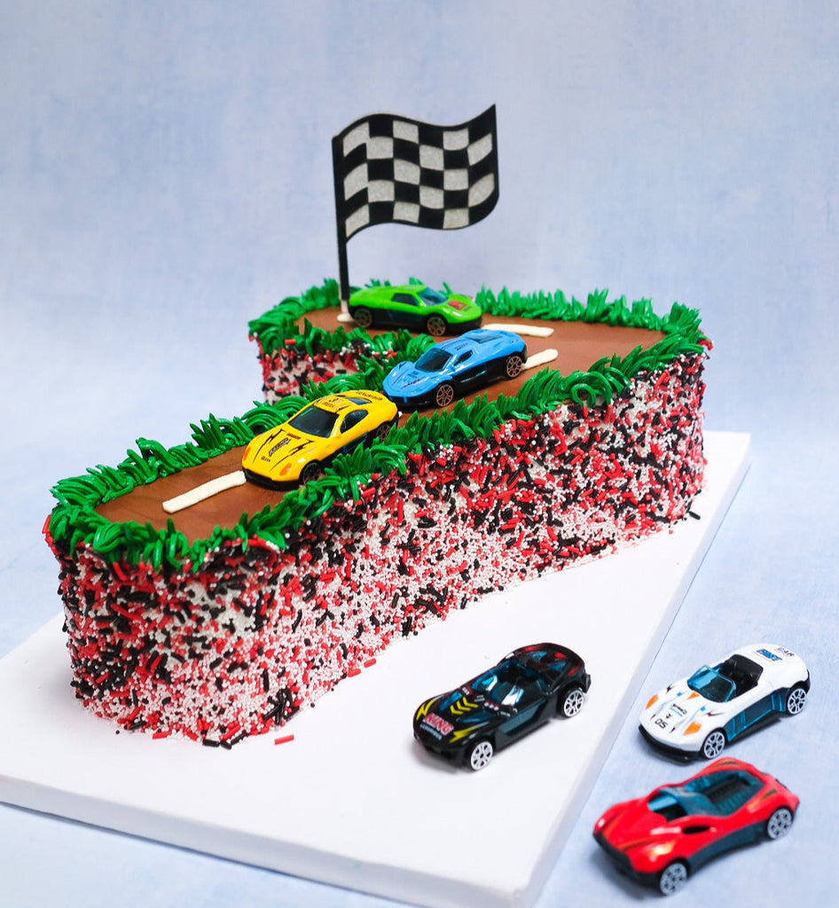 Race car number cake 