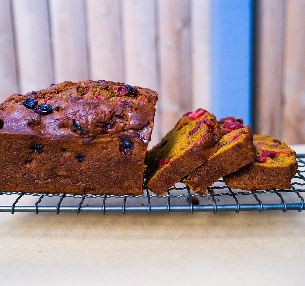 Pumpkin Cranberry Loaf sliced 