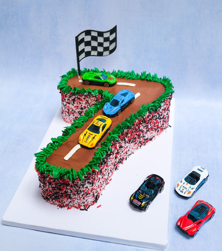 Race car number cake 