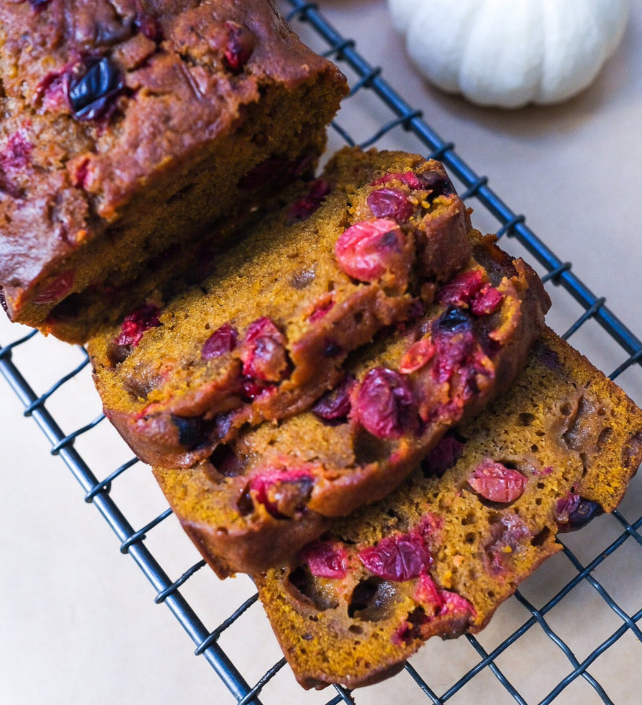 Pumpkin Cranberry Loaf sliced 