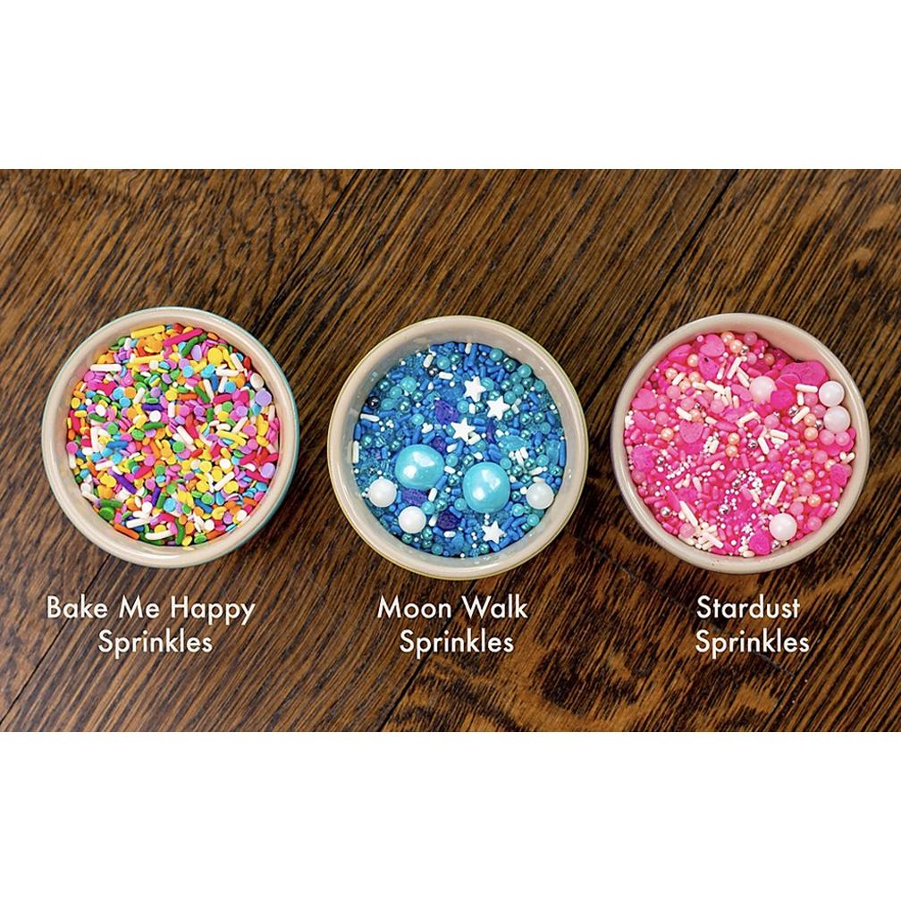 Rainbow Sprinkle Mix, Blue Sprinkle Mix, Pink Sprinkle Mix 