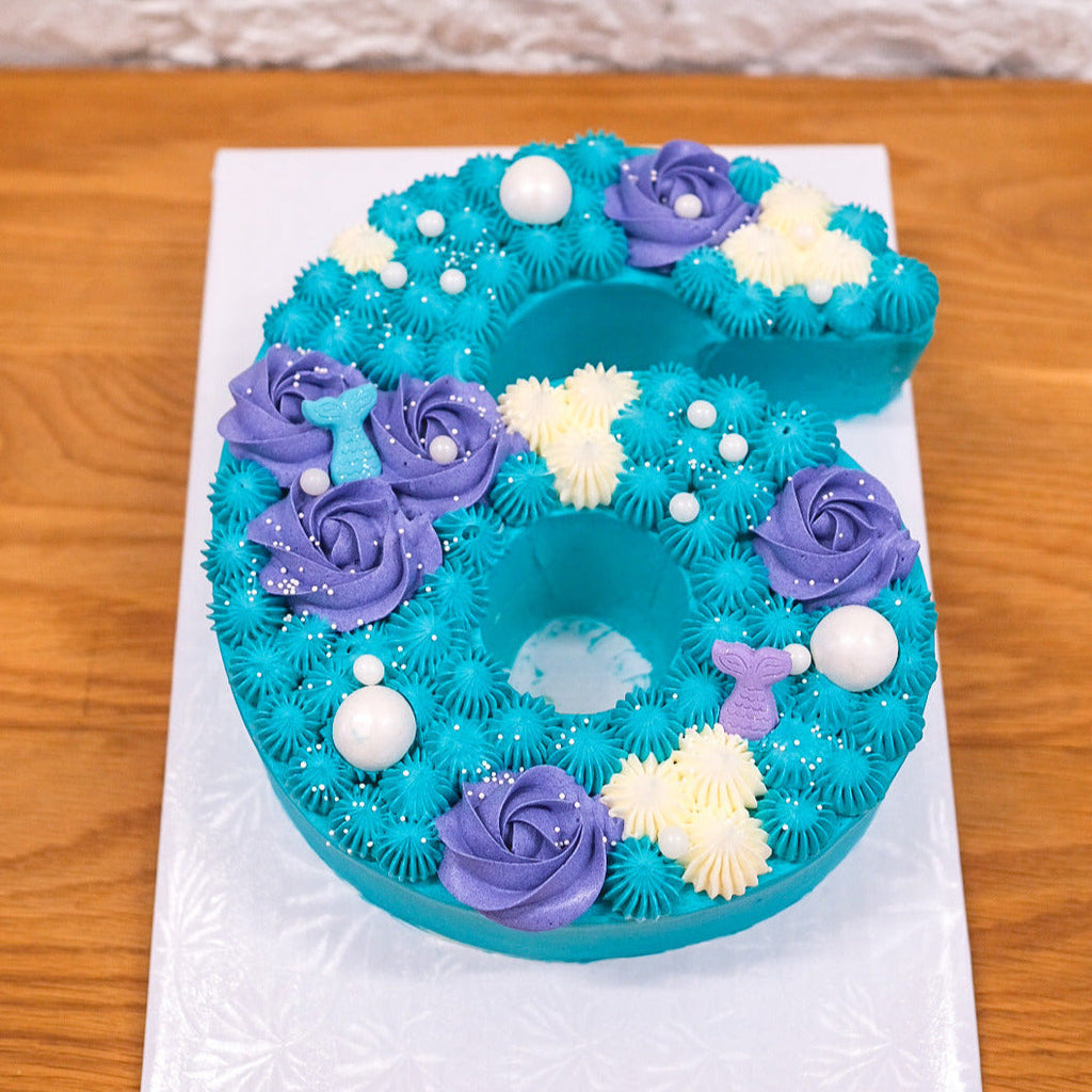 A mermaid number cake