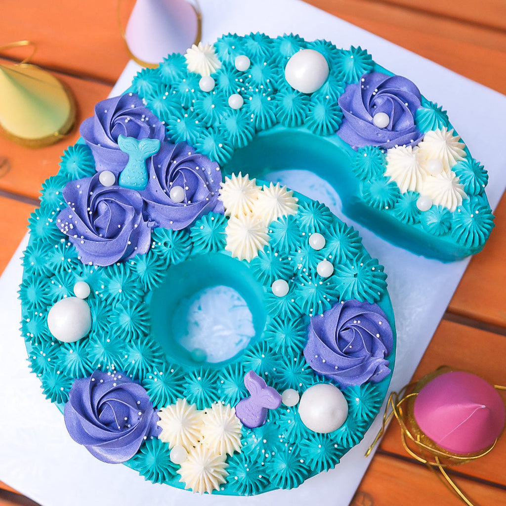 A mermaid number cake