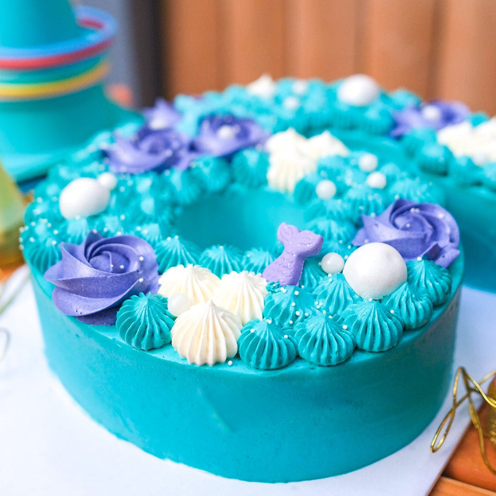 A mermaid number cake