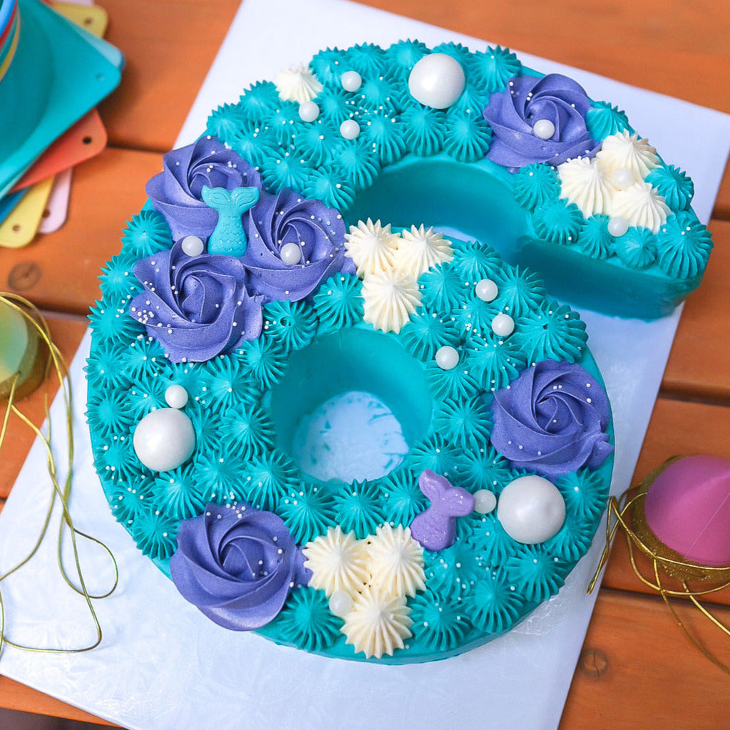 A mermaid number cake